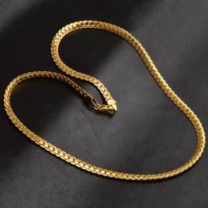 20” NEW 18K GOLD OVER 925 STERLING SILVER SNAKE NECKLACE
